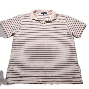 Vntg Polo Ralph Lauren Mens XL Blue White Pony Terry Cloth Polo Shirt